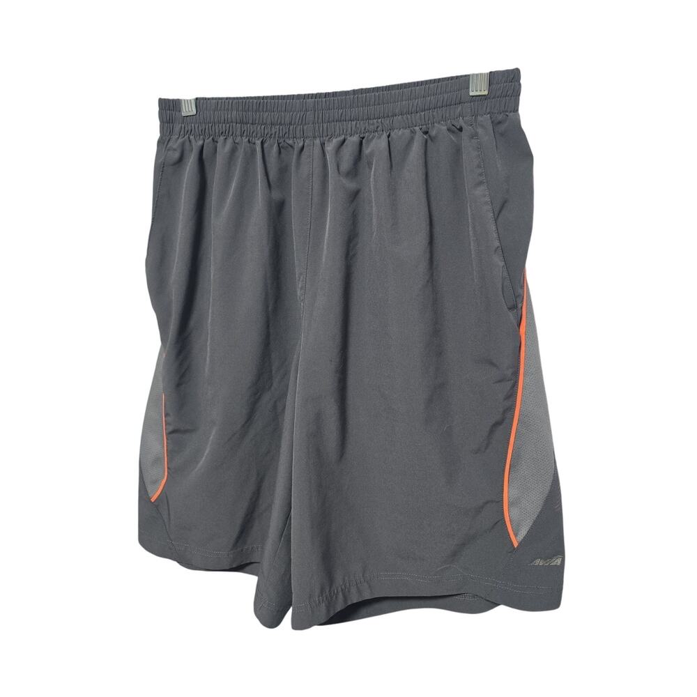 Avia Men’s Shorts Gray Orange Elastic Waist Size Medium Running Workout Outdoor